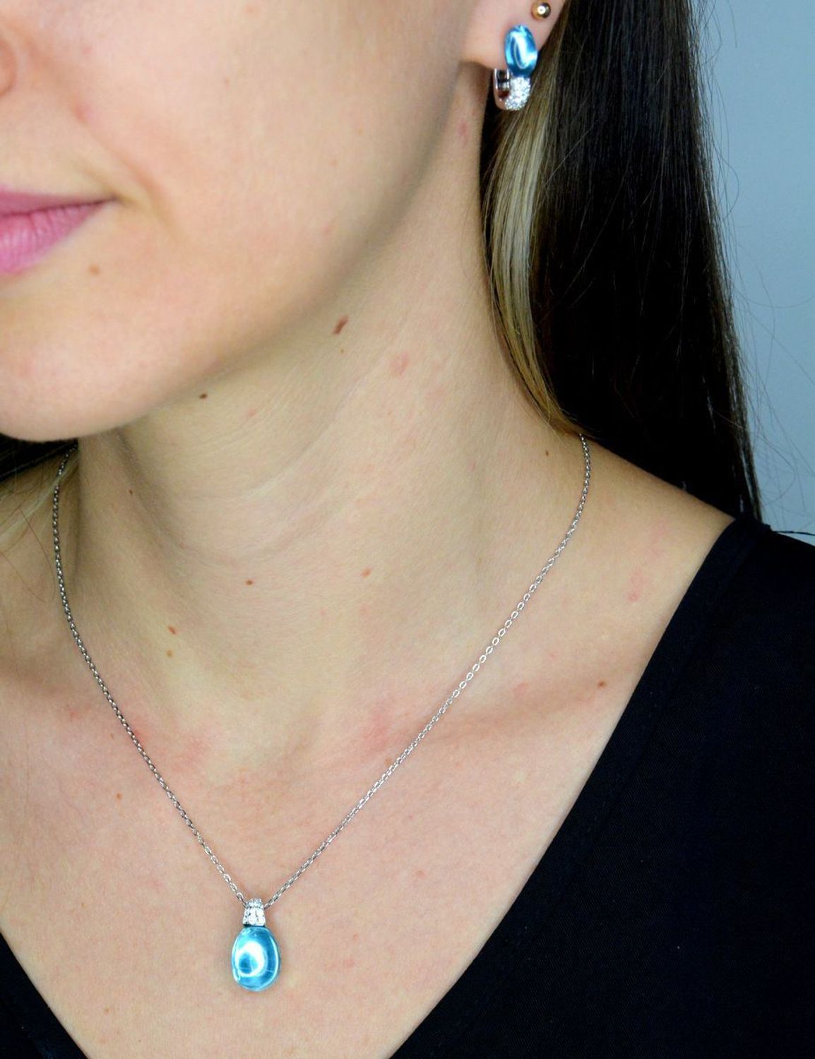 Kolczyki damskie srebrne 925 z kamieniem w kolorze topazu Nomination Myradiance 241504 042.png